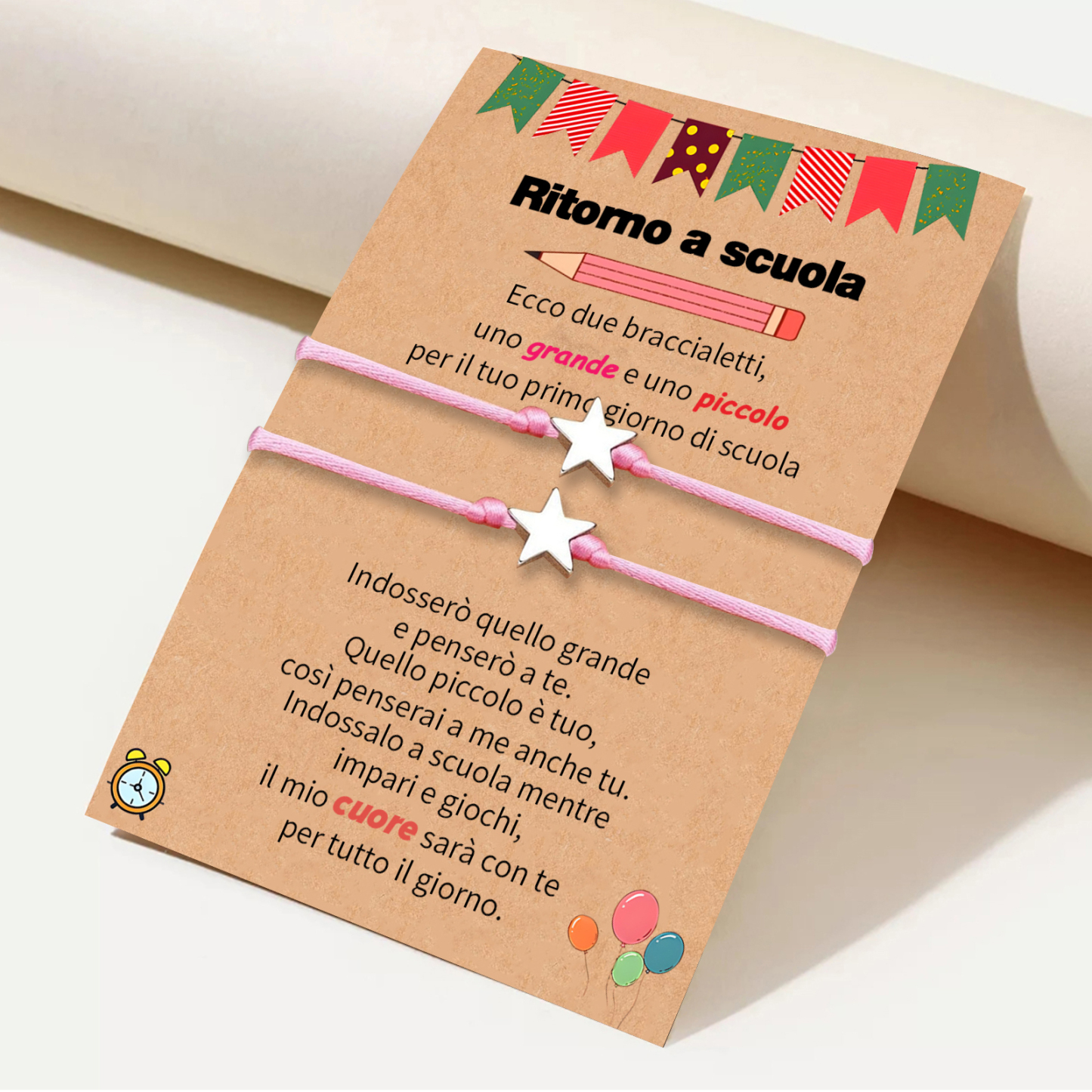 2PCS Braccialetto stella regorabile regalo per bambina con carta