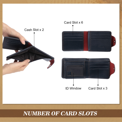 Portafoglio in PU pelle da uomo 1 nome 1 lettera e 1 foto personalizzabili regalo per uomo