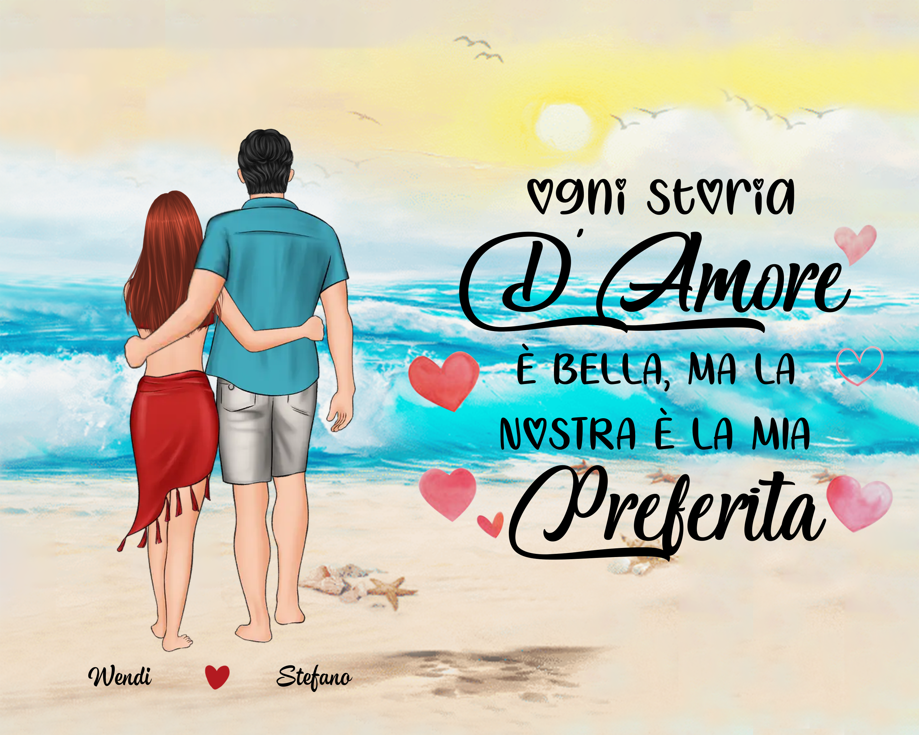 Decorazione in Legno Personalizzata – con 2 Nomi – "Ogni Storia d’Amore è Bella, ma la Nostra è la Mia Preferita", Regalo di San Valentino per Lei/Lui | Jessemade