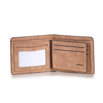 Portafoglio 2 Foto personalizzato con testo Carta da portafoglio classico da uomo