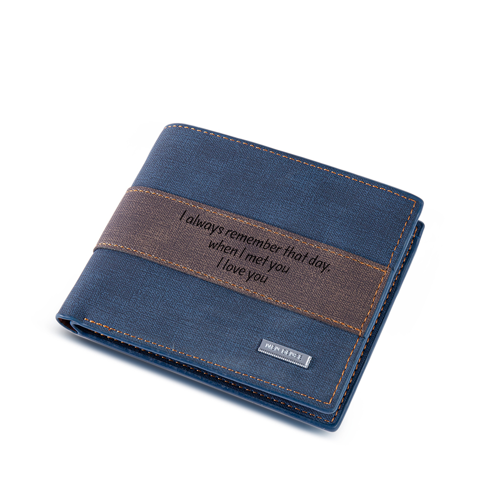 Portafoglio in pelle da uomo 2 testi personalizzabili regalo per papà