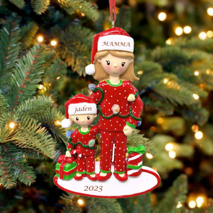 Natale con mio figlio ornamento natalizio 2 nomi personalizzabili