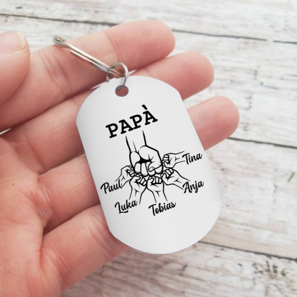Non dimenticare mai che ti amo-Pugno a pugno Portachiavi 5 nomi regalo per papà
