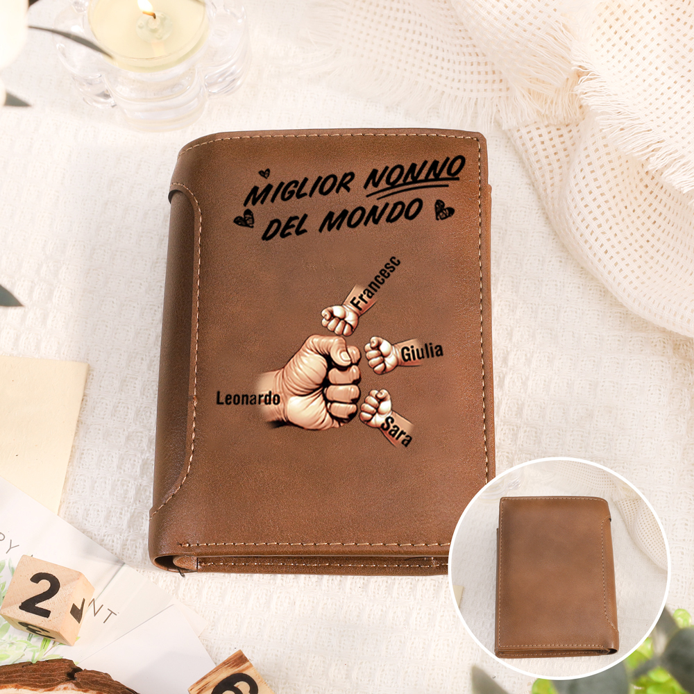 Portafoglio personalizzato per il nonno – regalo per il miglior nonno di tutti i tempi