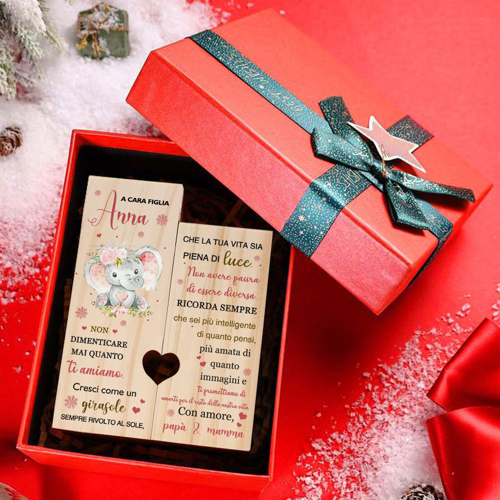 Candeliere portacandela elefante rosa regalo per cara figlia