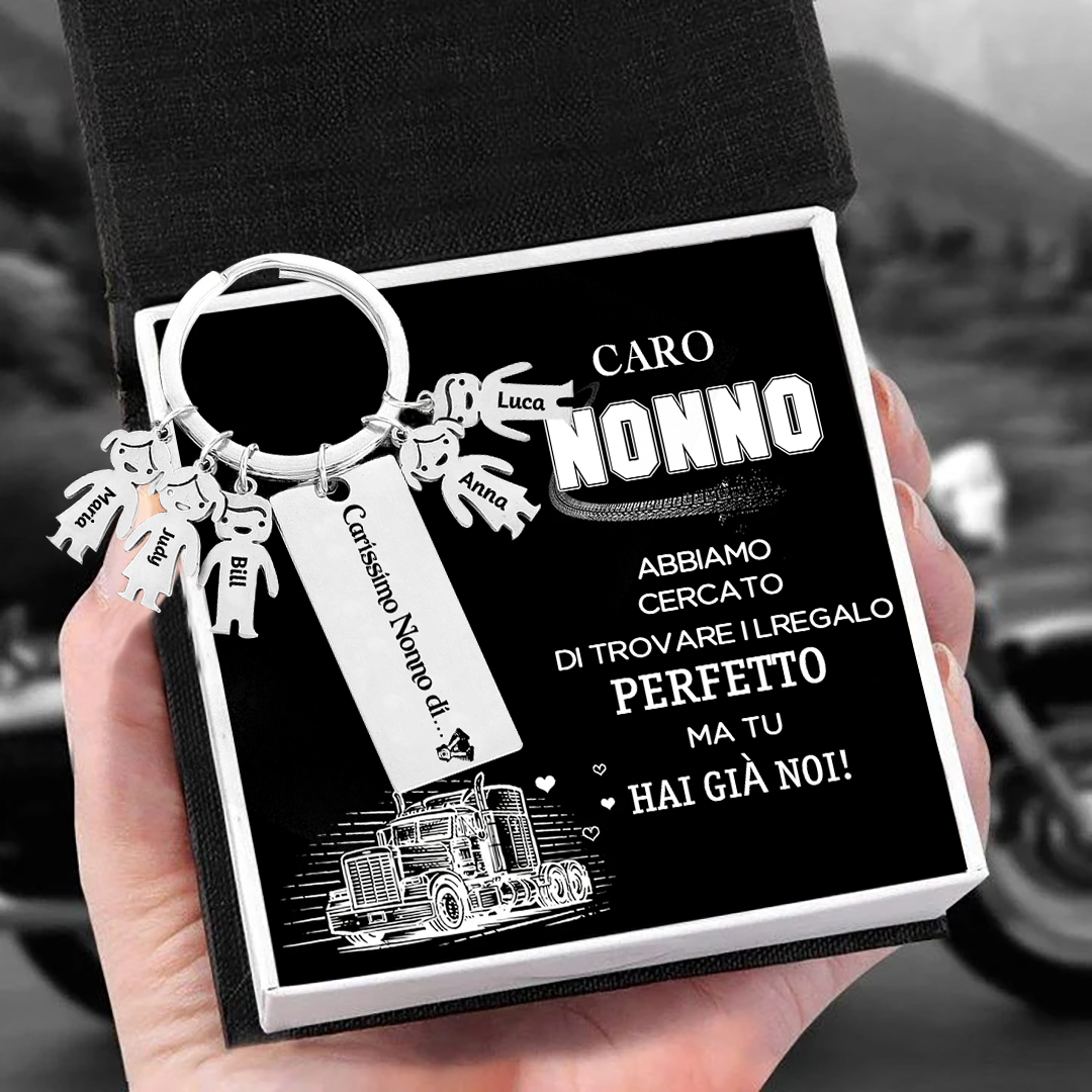 Portachiavi con ciondolo bambino 5 nomi personalizzati regalo per nonno festa dei nonni