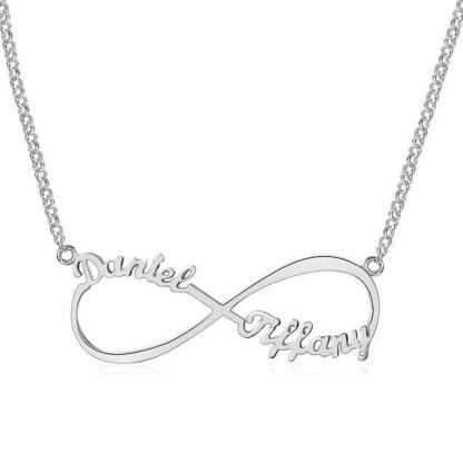 Collana infinito con 2 nomi in argento 925
