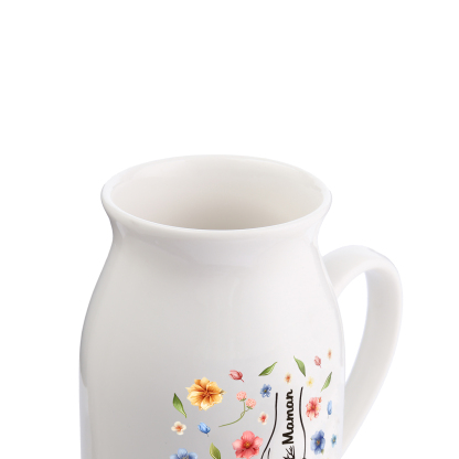 Vaso di ceramica con mano nella mano 4 nomi personalizzati per nonna/mamma