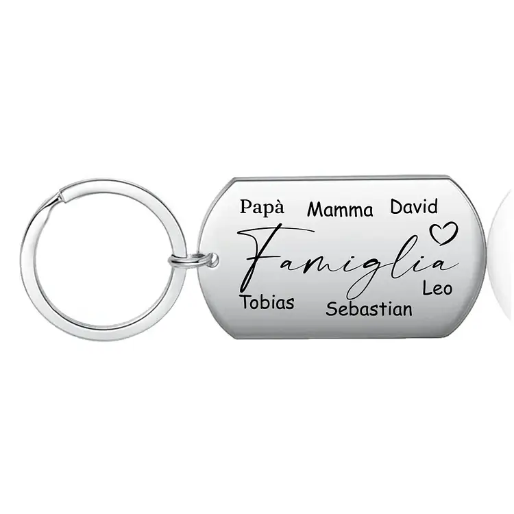 Famiglia-Portachiavi 6 nomi personalizzati papà mamma regalo per famglia