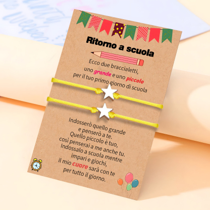 2PCS Braccialetto stella regorabile regalo per bambina con carta