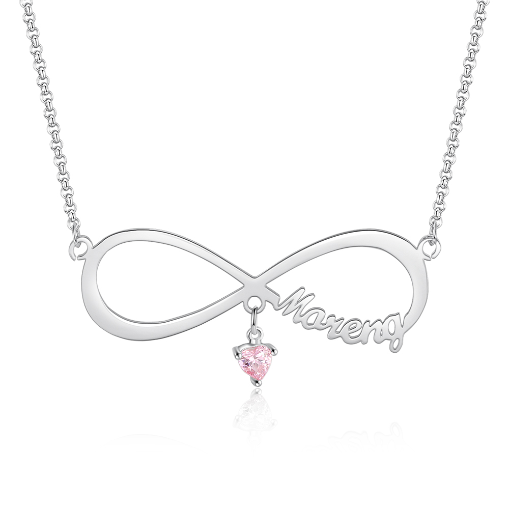 Collier Forever Love Infini 1 Prénoms 1 pierre Pour Elle
