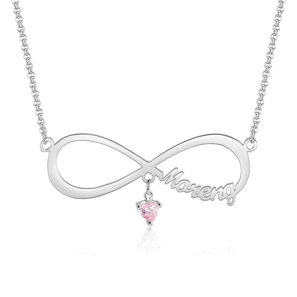 Collier Forever Love Infini 1 Prénoms 1 pierre Pour Elle