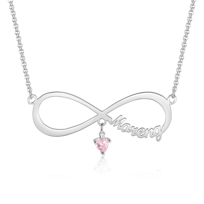 Collier Forever Love Infini 1 Prénoms 1 pierre Pour Elle