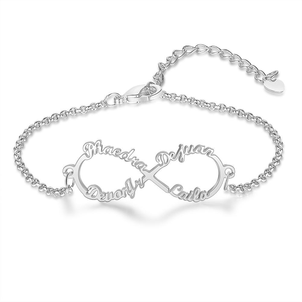 Bracelet Prénom Personnalisé infini 4 prenoms pour enfant