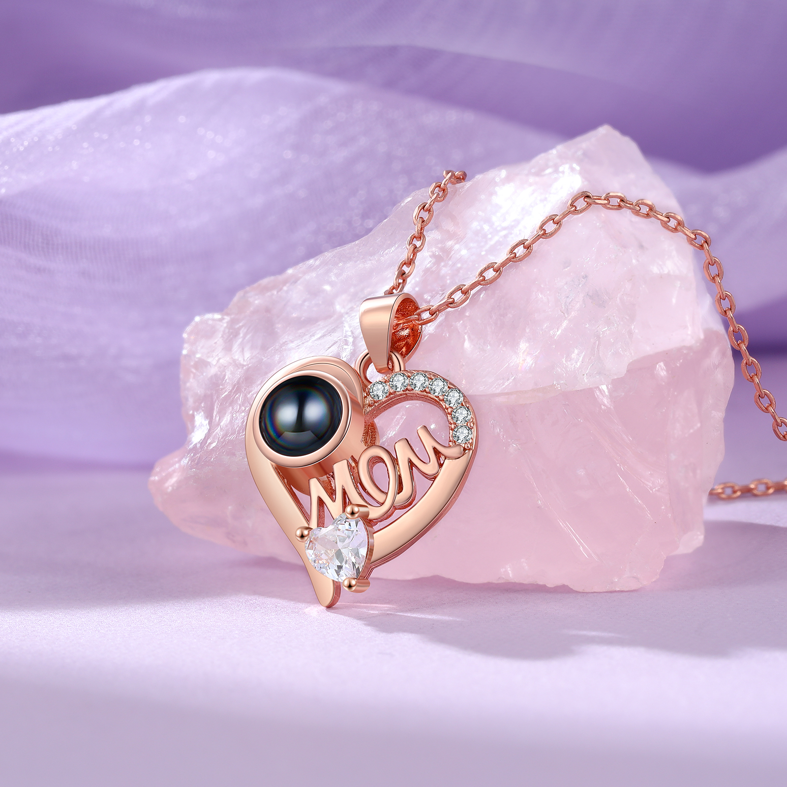 Collana mom con proiezione di una foto personalizzabile regalo ideale per mamma