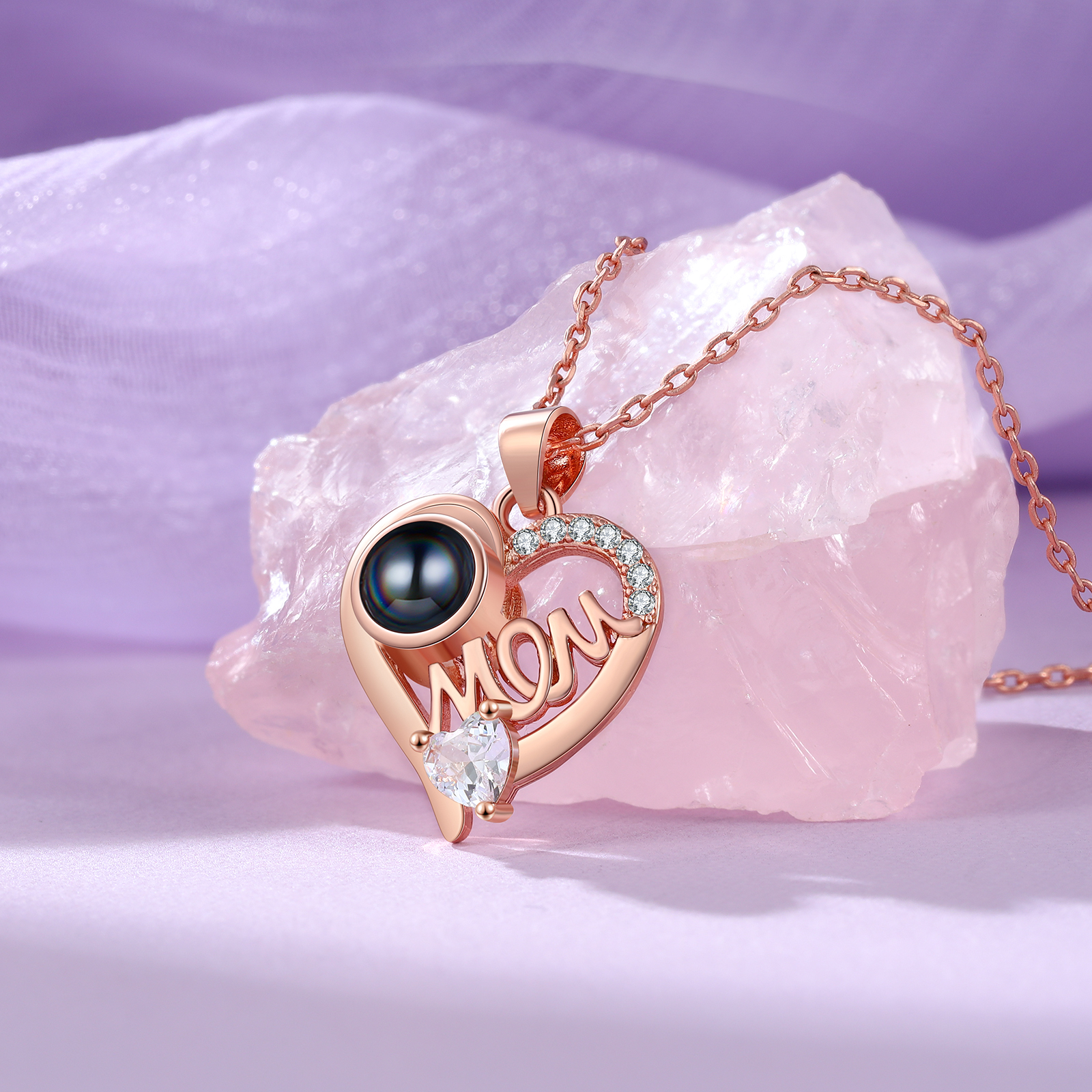 Collana mom con proiezione di una foto personalizzabile regalo ideale per mamma