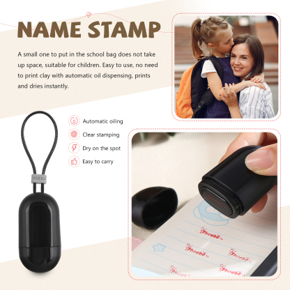 Timbro con nome personalizzato ragazzo regalo per studente scuola insegnante su libro/vestito