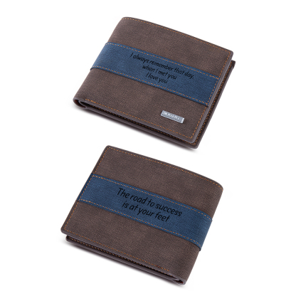 Portafoglio in pelle da uomo 2 testi personalizzabili regalo per papà