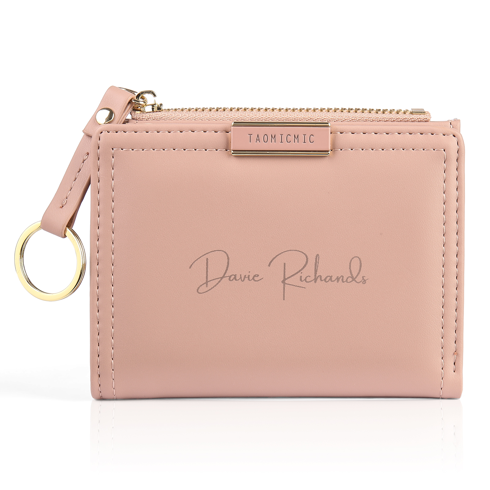 Portafoglio da donna in pelle PU con 1 foto e 1 testo personalizzati