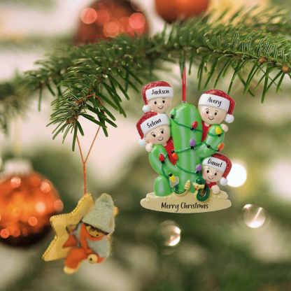 Bianco Natale mille candele... Ornamenti cactus ciondolo per albero di Natale 4 nomi personalizzati