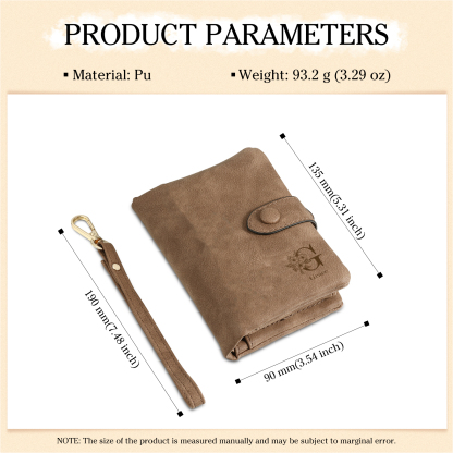 Portafoglio in PU pelle albero di vita con 8 letetre & 1 testo & 1 nome personalizzati per mamma/nonna