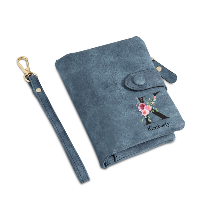 Portafoglio mano nella mano in PU pelle con 6 nomi & 1 testo & 1 lettera personalizzati per mamma