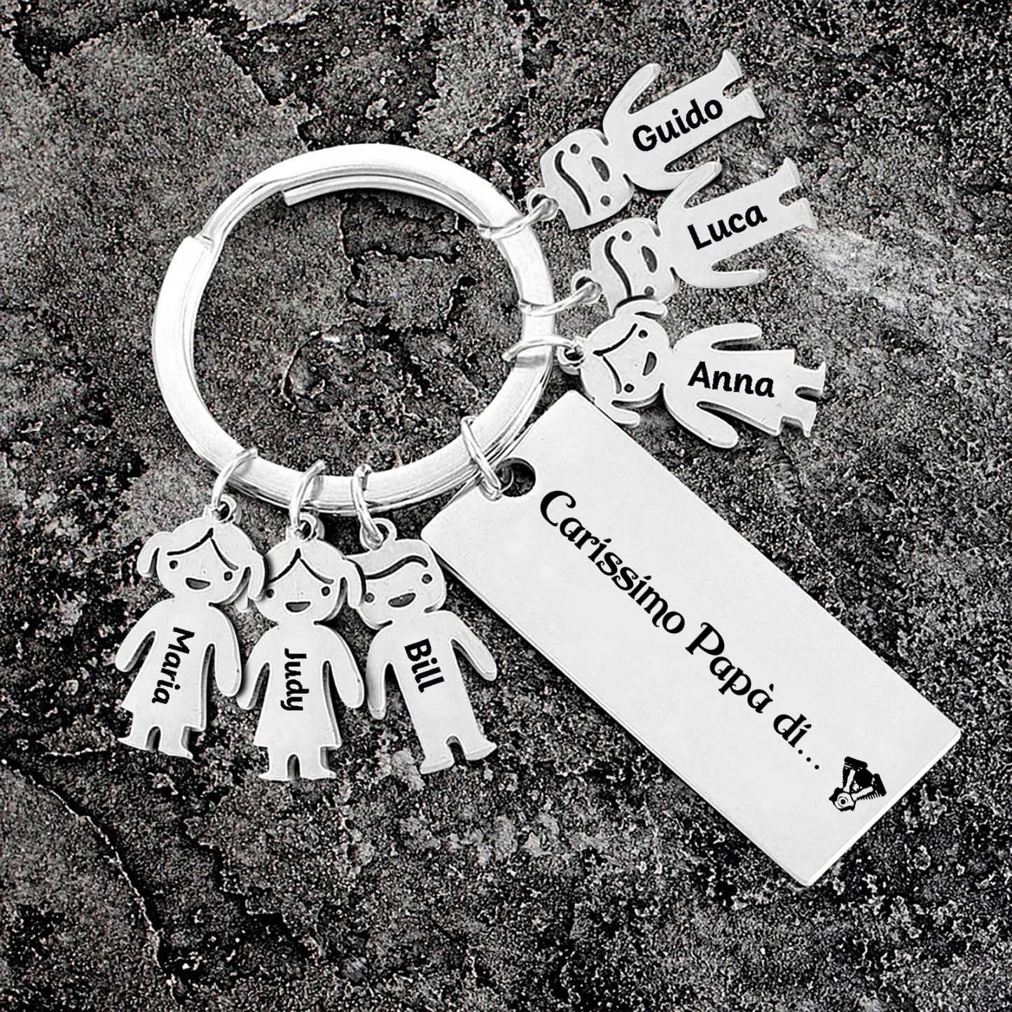 Portachiavi con ciondolo bambino 6 nomi regalo per papà