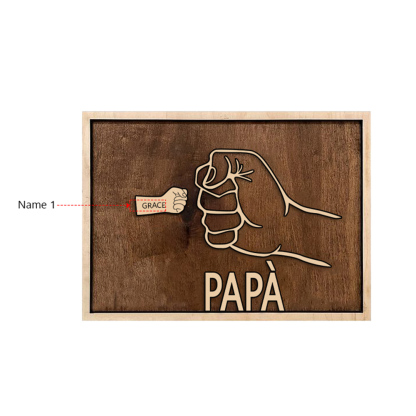 Targa di legno pugno a pugno 1 nome personalizzabile regalo per papà