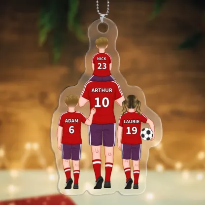 Portachiavi/Pendente acrilico da calcio con 2-8 nomi personalizzati Regali per la festa del papà | Jessemade