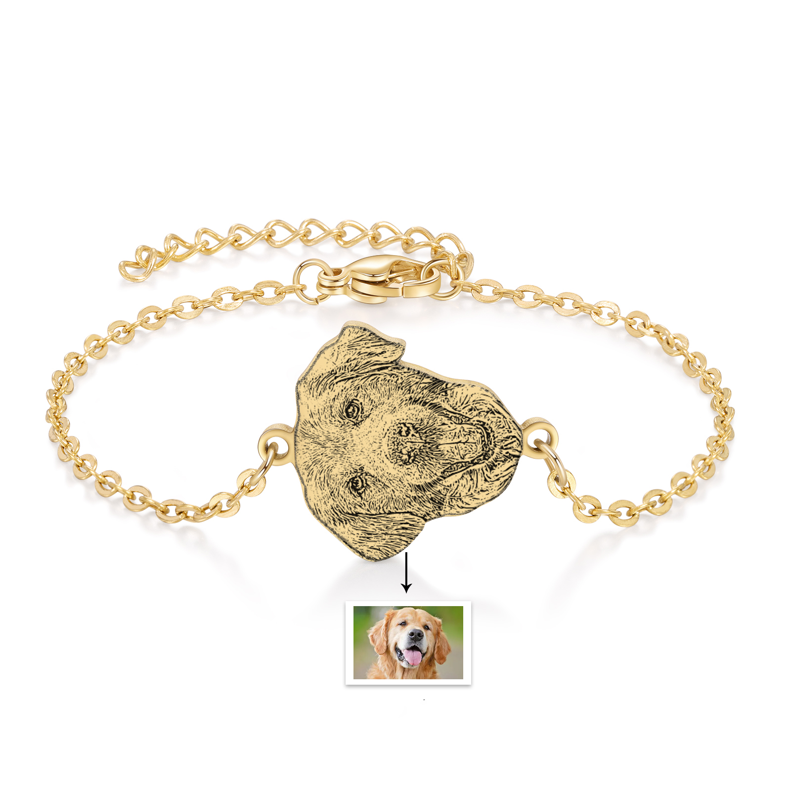 Braccialetto con 1 foto di linea personalizzata regalo per animale domestico