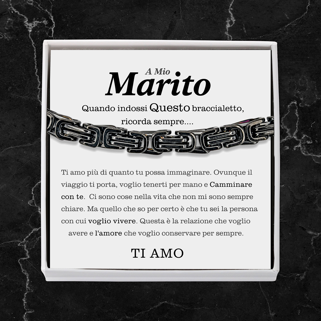Bracciale acciaio inossidabile per mio marito uomo ragazzo con carta e scatola premium