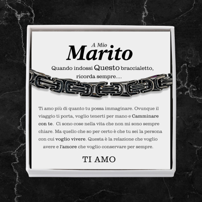 Bracciale acciaio inossidabile per mio marito uomo ragazzo con carta e scatola premium
