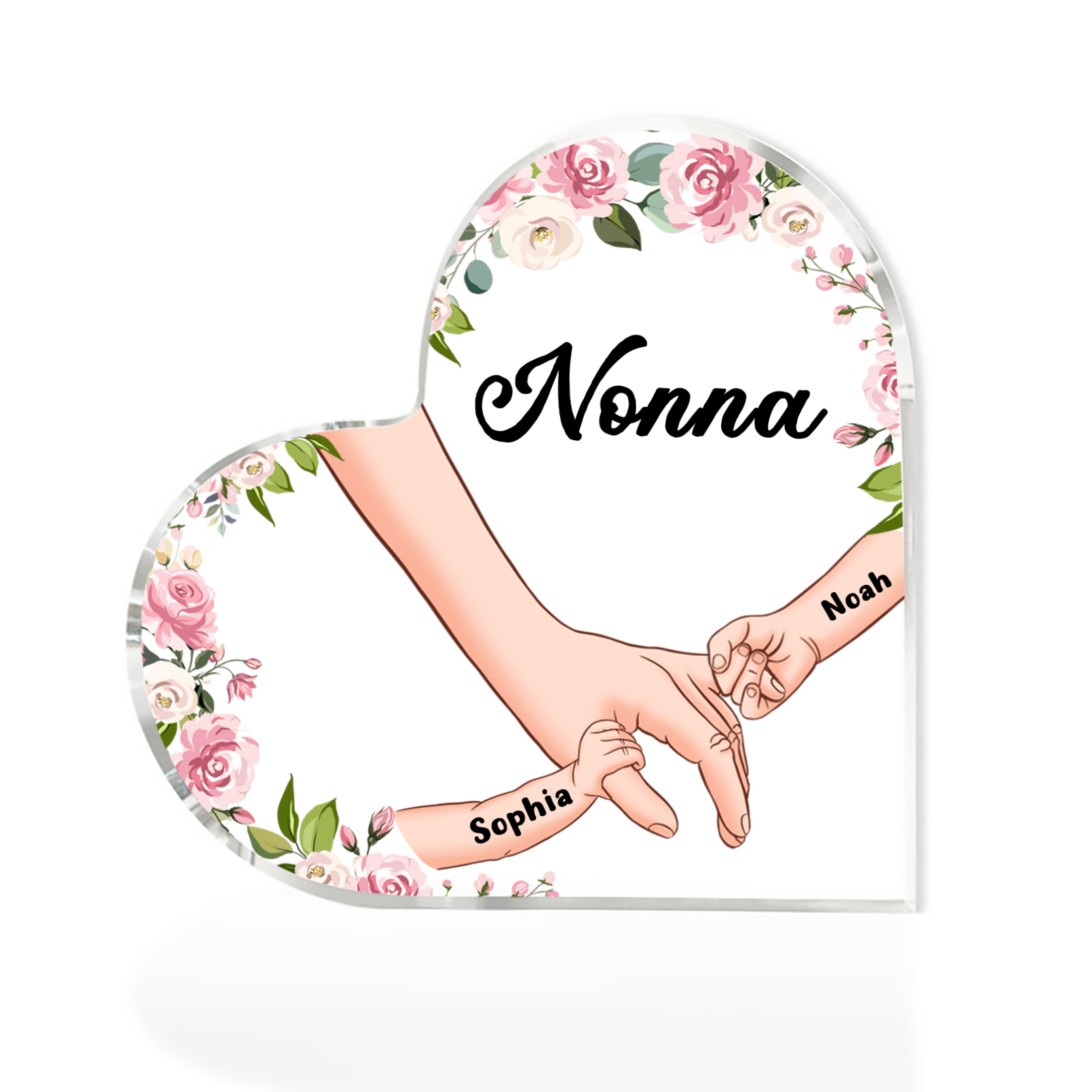 Decorazione da casa mano a mano personalizzati 2 nomi regalo festa della mamma