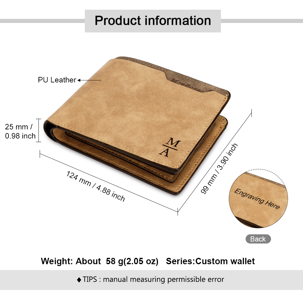 Portafoglio fotografico personalizzato Regalo maschile classico per padre