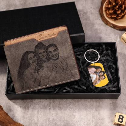 [Copy]Set Regalo Personalizzato con Portafoglio e Bracciale - Foto, Nome e Iniziali Personalizzabili - Regalo per Coppie e per Lui | Jessemade