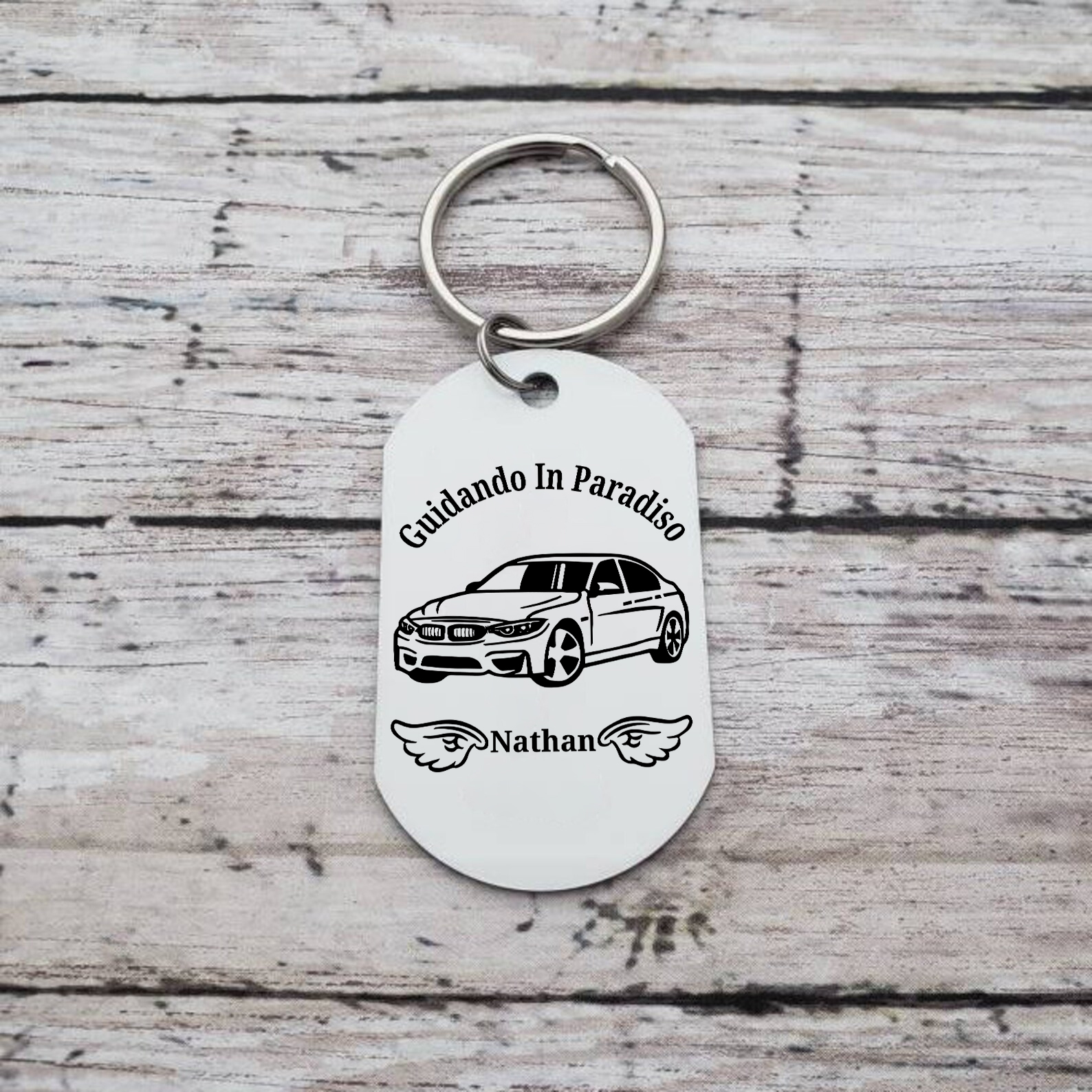 Guidando in Paradiso-Portachiavi commemorativo per padre nonno