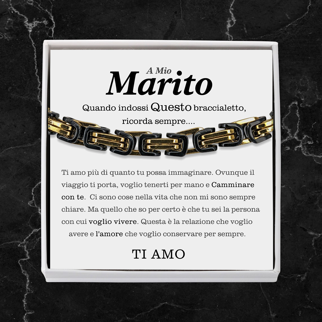 Bracciale acciaio inossidabile per mio marito uomo ragazzo con carta e scatola premium