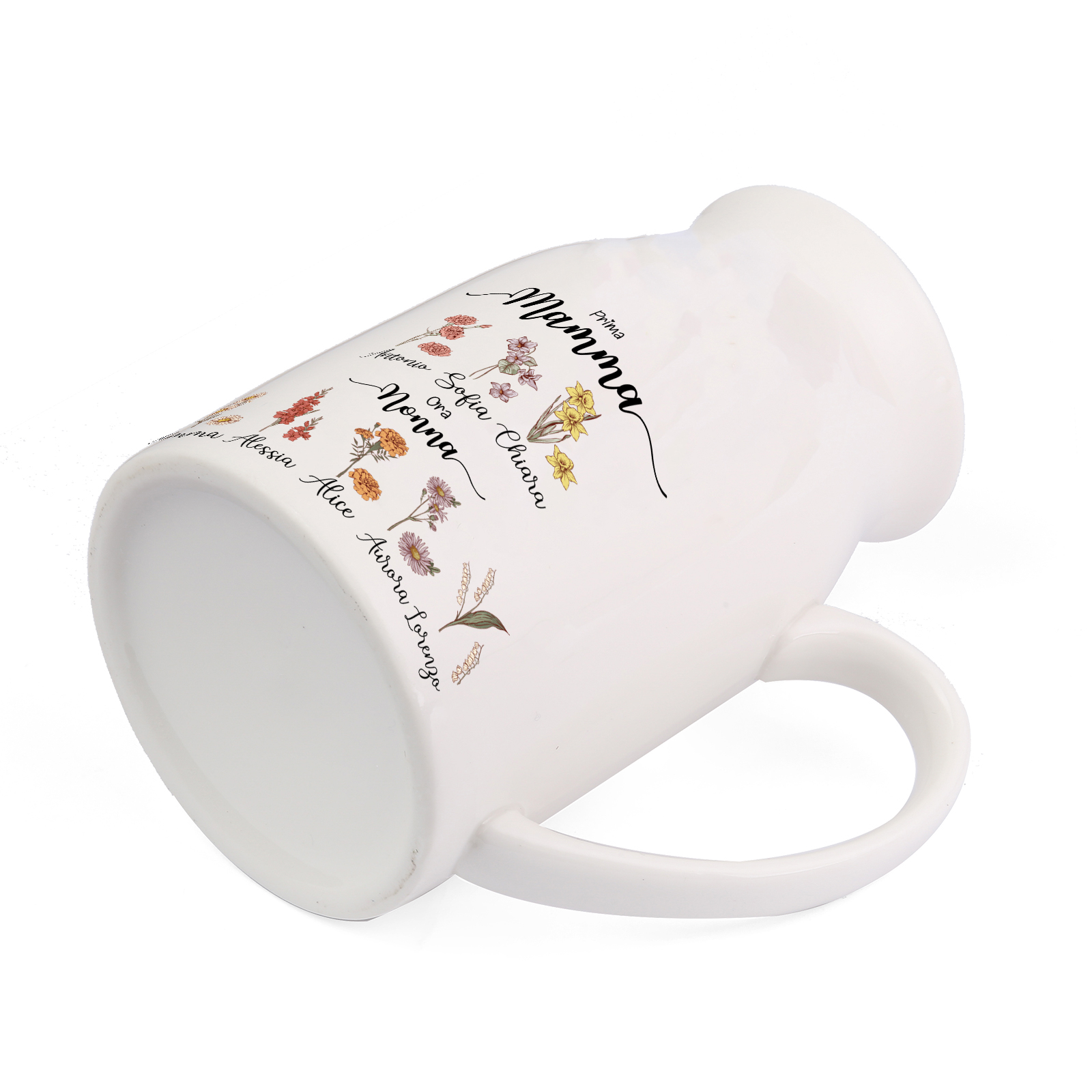 Prima mamma, ora nonna vaso in ceramica floreale personalizzato