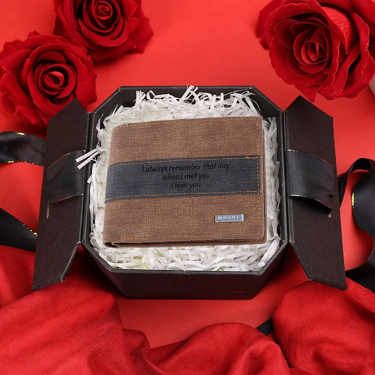 Portafoglio in pelle da uomo 2 testi personalizzabili regalo per papà