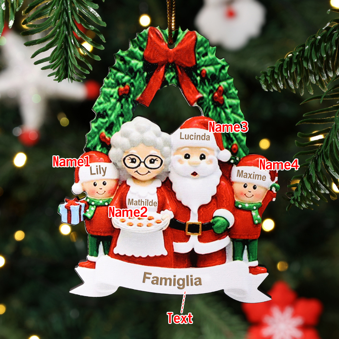 Ornamenti di Natale Bambola 4 Nomi e Testi Personalizzati