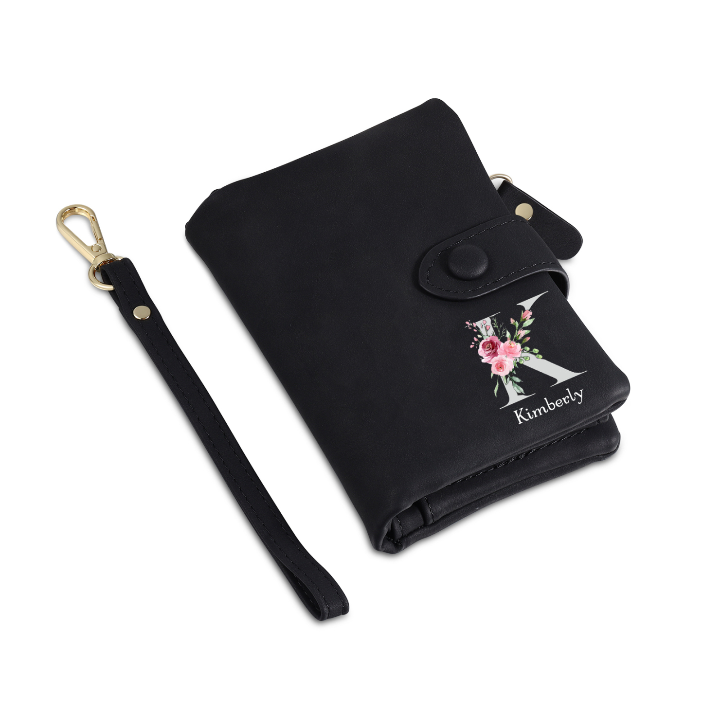 Portafoglio mano nella mano in PU pelle con 8 nomi & 1 testo & 1 lettera personalizzati per mamma