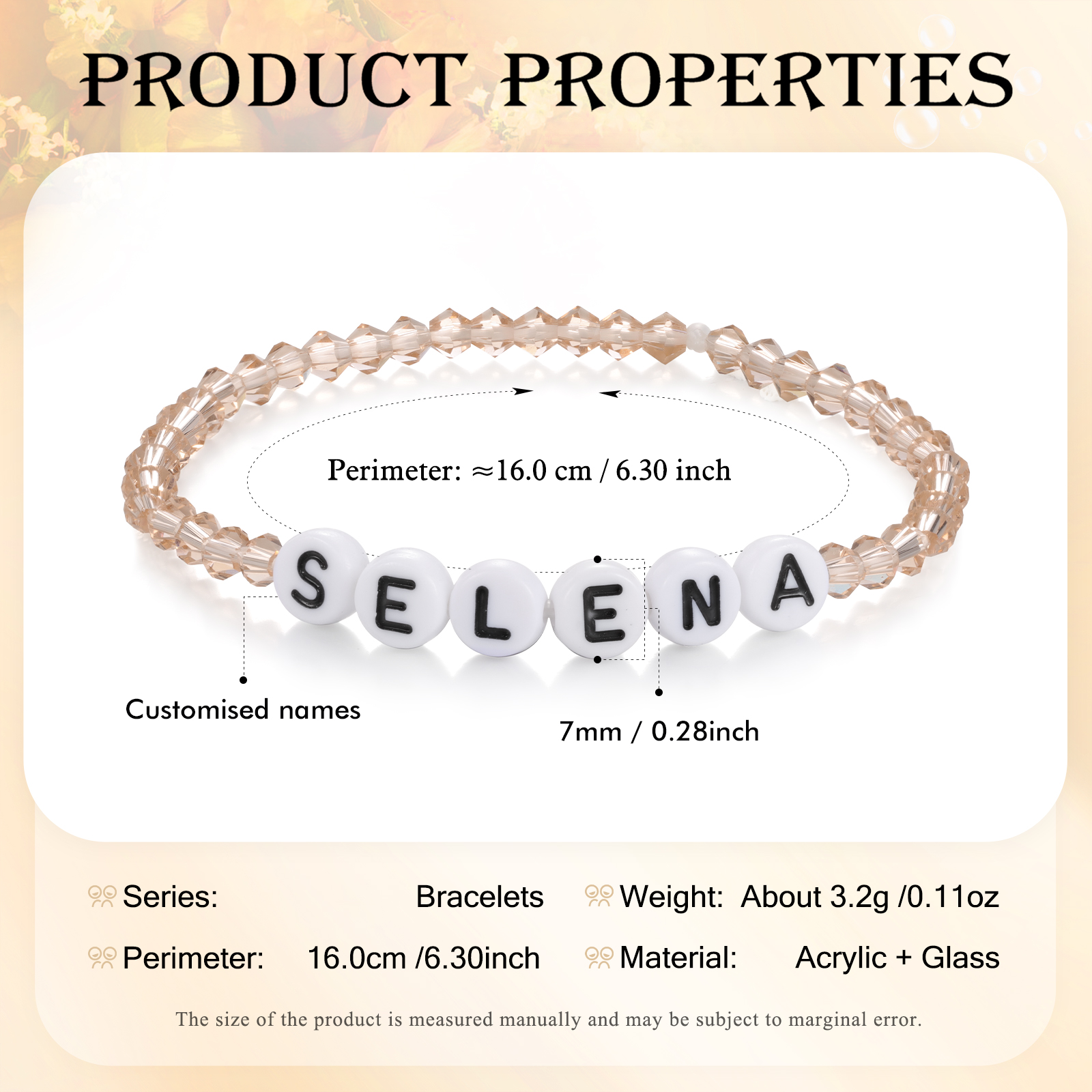 Braccialetto con perline di 1 nome personalizzato regalo per scuola bambina