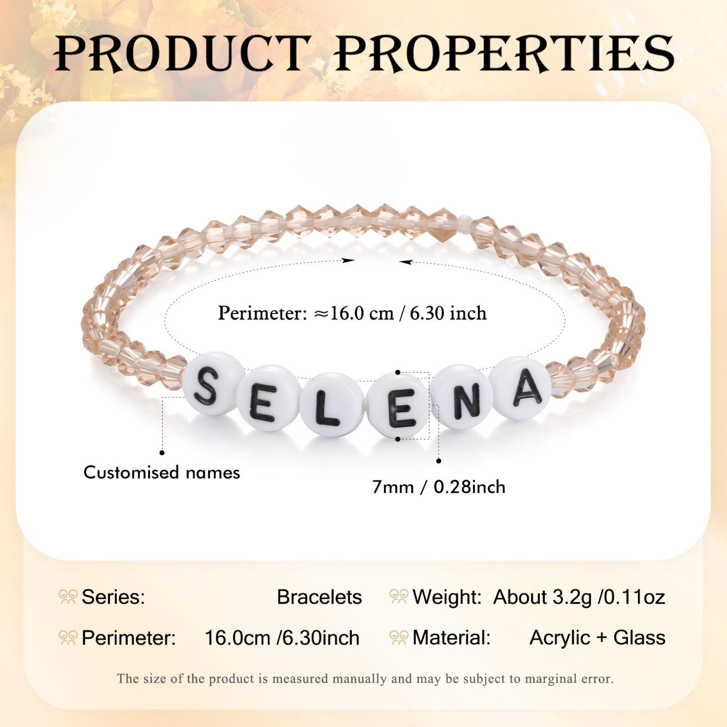 Braccialetto con perline di 1 nome personalizzato regalo per scuola bambina