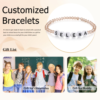 Braccialetto con perline di 1 nome personalizzato regalo per scuola bambina