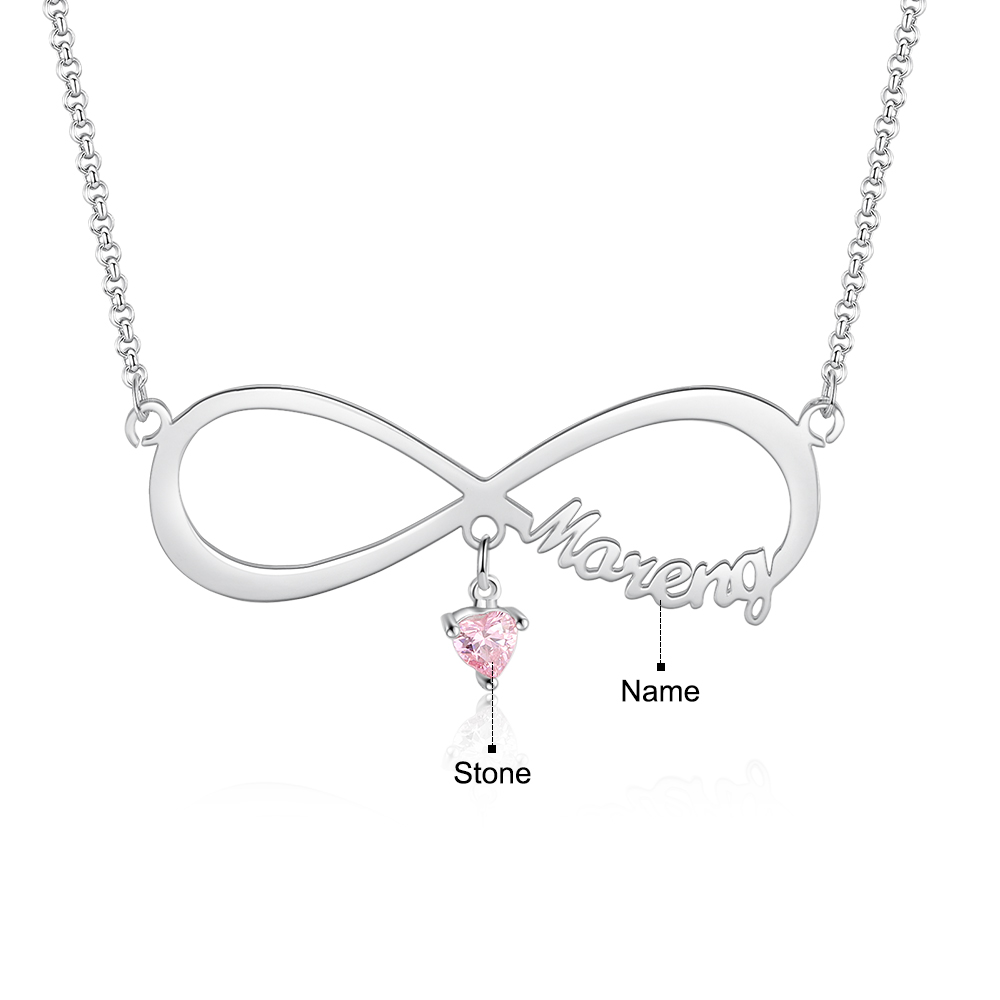 Collana Forever love infinito 1 nome 1 pietra per lei