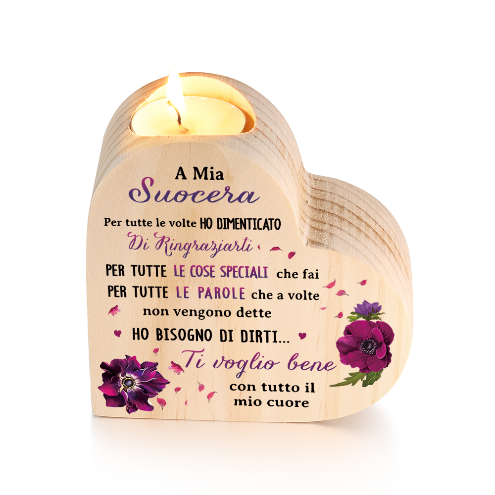 Candeliere a forma di cuore, decorazione per San Valentino, compleanno, in legno, regalo per mamma, portacandele in legno a forma di cuore, regali per la mamma da parte della figlia