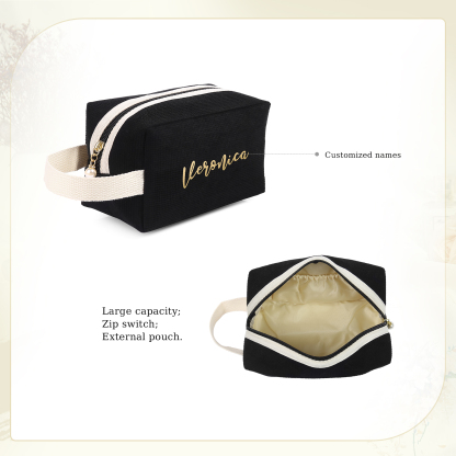Borsa portabile per cosmetici in velluto a coste per donna 1 nome personalizzato regalo per donna