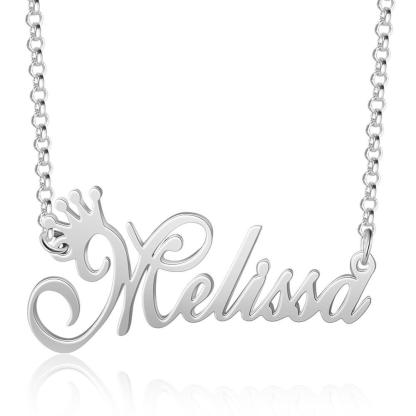 Collana con nome personalizzato con corona in argento 925