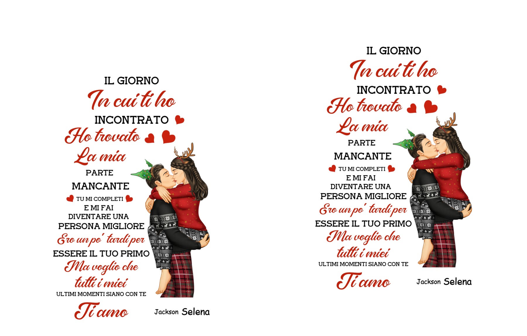 Candela LED Personalizzata con Coppia, 2 Nomi e Messaggio Romantico - "Il Giorno in cui ti ho incontrato ho trovato la mia parte mancante" - Regalo di San Valentino per Lei/Lui | Jessemade