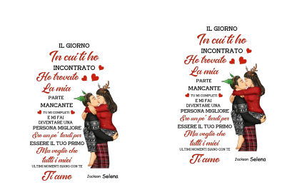 Candela LED Personalizzata con Coppia, 2 Nomi e Messaggio Romantico - "Il Giorno in cui ti ho incontrato ho trovato la mia parte mancante" - Regalo di San Valentino per Lei/Lui | Jessemade